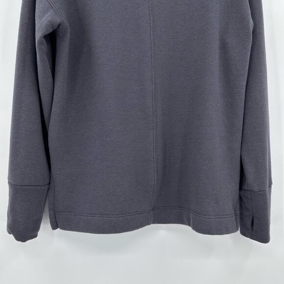Peloton Charcoal Mock Neck Pullover Sweatshirt Logo Thumb Hole Cuffs Womens Sz S - Picture 10 of 12